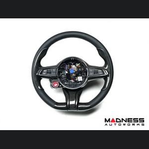 Alfa Romeo Giulia Steering Wheel Trim - Carbon Fiber - Thumb Grip Cover - QV Model - 2020+ models